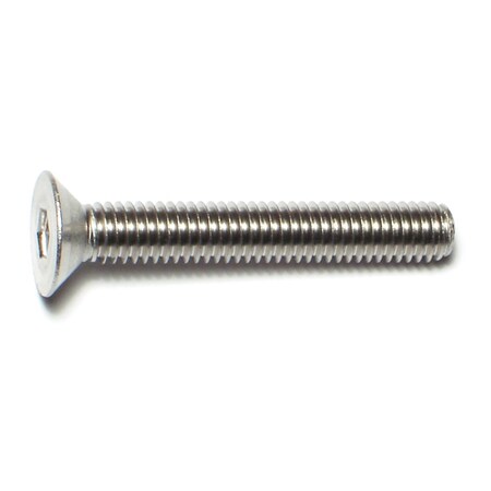 Midwest Fastener M6-1.00 Socket Head Cap Screw, Flat, Plain Stainless Steel, 40 mm Length, 4 PK 77055